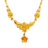 Brass Necklace Flower 24K gold plated & for woman nickel lead & cadmium free Length Approx 17.7 Inch Sold By PC
