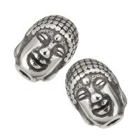 Stainless Steel Beads, Buddha, original color, 7x9x7mm, Hole:Approx 2mm, 10PCs/Lot, Sold By Lot