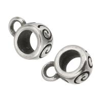 Stainless Steel Bail Beads, original color, 6x9x4mm, Hole:Approx 2,4mm, 10PCs/Lot, Sold By Lot