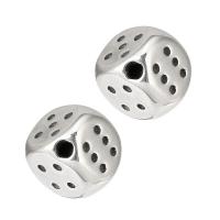 Stainless Steel Beads, Dice, original color, 10x10x10mm, Hole:Approx 2mm, 10PCs/Lot, Sold By Lot