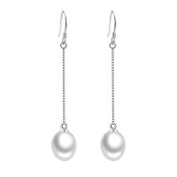 Freshwater Pearl Earrings, 925 Sterling Silver, with Freshwater Pearl, different size for choice & for woman, more colors for choice, Sold By Pair