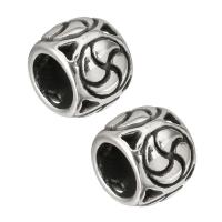 Stainless Steel Large Hole Beads, original color, 12x9x12mm, Hole:Approx 7mm, 10PCs/Lot, Sold By Lot