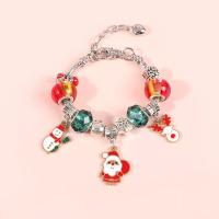 European Bracelet Zinc Alloy with Crystal Christmas Design & for woman & enamel multi-colored Sold By PC
