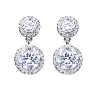 Cubic Zircon (CZ) Drop Earring Zinc Alloy platinum color plated micro pave cubic zirconia & for woman Sold By Pair