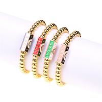 Brass Bracelet, gold color plated, Unisex & enamel, more colors for choice, nickel, lead & cadmium free, 9x9x20mm, Length:16-17 cm, Sold By PC