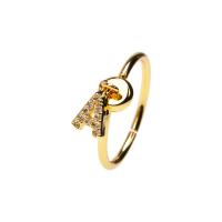 Cubic Zirconia Micro Pave Brass Ring gold color plated & micro pave cubic zirconia & for woman nickel lead & cadmium free 6mm Sold By PC