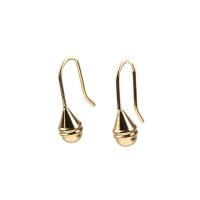 Brass Drop Earring, gold color plated, for woman, nickel, lead & cadmium free, 7x11mm, Sold By Pair