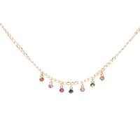 Stainless Steel Jewelry Necklace, gold color plated, micro pave cubic zirconia & for woman, 4x4mm, Length:40-45 cm, Sold By PC