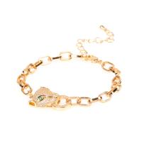 Cubic Zirconia Micro Pave Brass Bracelet gold color plated Unisex & micro pave cubic zirconia nickel lead & cadmium free Length 16-22 cm Sold By PC