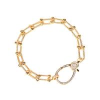 Cubic Zirconia Micro Pave Brass Bracelet, with Tibetan Style, gold color plated, Unisex & different styles for choice & micro pave cubic zirconia, nickel, lead & cadmium free, Length:Approx 6.69 Inch, Sold By PC