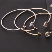 alliage de zinc bracelet manchette, Placage, bijoux de mode & pour femme & avec strass, plus de couleurs à choisir, 60mm, Vendu par PC