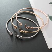 Tibetan Style Cuff Bangle, plated, fashion jewelry & for woman & with rhinestone, more colors for choice, 55mm, Sold By PC