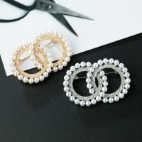 Tibetan Style Brooches, with Plastic Pearl, plated, fashion jewelry & for woman, more colors for choice, 45x30mm, Sold By PC