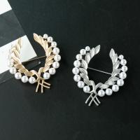 Zinc Alloy Brooches with Plastic Pearl plated fashion jewelry & for woman Sold By PC