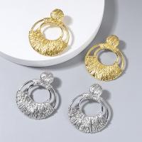Boucles d'oreilles en alliage de zinc, Placage, bijoux de mode & pour femme, plus de couleurs à choisir, 60x45mm, Vendu par paire