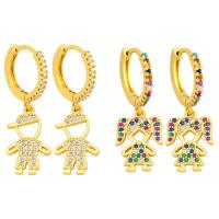 Cubic Zirconia Micro Pave Brass Earring, gold color plated, fashion jewelry & different styles for choice & micro pave cubic zirconia, golden, Sold By Pair