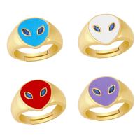 Kubisk Circonia Micro bane messing Ring, guldfarve belagt, mode smykker & Micro Pave cubic zirconia & emalje, flere farver til valg, 14mm, Solgt af PC