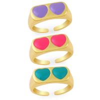 Brass Finger Ring gold color plated fashion jewelry & enamel 8mm Sold By PC