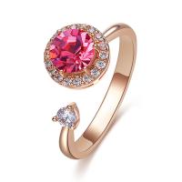 Кристалл CRYSTALLIZED™ жемчужина палец кольцо, Латунь, с сваровский, Круглая, плакированный цветом розового золота, граненый, Много цветов для выбора, не содержит никель, свинец, 25mm, продается PC