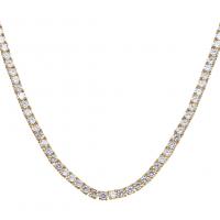 Cubic Zircon Micro Pave Brass Necklace with Cubic Zirconia gold color plated nickel lead & cadmium free Sold By Strand