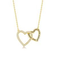 Cubic Zircon Micro Pave 925 Sterling Silver Necklace, with Cubic Zirconia, with 1.97Inch extender chain, Heart, plated, more colors for choice, 17x26mm, Sold Per Approx 17.72 Inch Strand