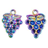 Tibetan Style Fruit Shape Pendants, Grape, colorful plated, vintage, nickel, lead & cadmium free, 14x3x20mm, Sold By PC