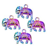 Tibetan Style Animal Pendants, Elephant, colorful plated, vintage, nickel, lead & cadmium free, 17x4x22mm, Sold By PC