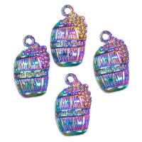 Tibetan Style Pendants, colorful plated, vintage, nickel, lead & cadmium free, 11x3x19mm, Sold By PC