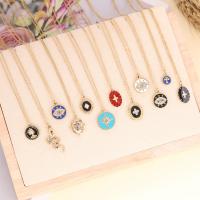 Stainless Steel Jewelry Necklace, with 1.97 extender chain, gold color plated, enamel & with rhinestone, more colors for choice, Length:40 cm, Sold By PC