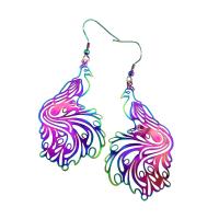 Brass Drop Earring plated & for woman & hollow multi-colored nickel lead & cadmium free Sold By Pair