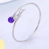 925 Sterling Silver Cuff Bangle Bowknot platinum plated for woman & with rhinestone 2.57mm 10mm 58mm Sold By PC