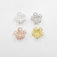 925 Sterling Silver Bead Cap Flower plated DIY 10mm Sold By PC