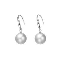 Freshwater Pearl Earrings, 925 Sterling Silver, with Freshwater Pearl, plated, different size for choice & for woman, Sold By Pair