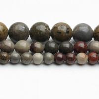 Chinese Painting Stone Beads Round polished Sold Per Approx 14.57 Inch Strand