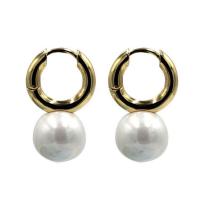 South Sea Shell Earring, Brass, with Shell Pearl, fashion jewelry & for woman, more colors for choice, nickel, lead & cadmium free, 35mm, Sold By Pair