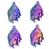 Tibetan Style Pendants, Egyptian Pharaoh, plated, mixed colors, 36x21mm, Sold By PC