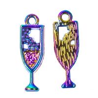 Zinc Alloy Pendants Winebottle plated mixed colors Sold By PC