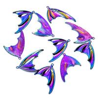 Aile en forme de pendentifs en alliage de Zinc, forme d'aile, Placage, couleurs mélangées, 51x36mm, Vendu par PC