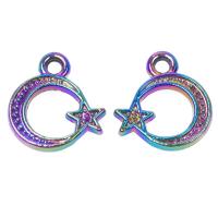 Zinc Alloy Moon Pendants Moon and Star plated mixed colors Sold By PC
