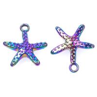 Tibetan Style Pendants, Starfish, plated, mixed colors, 15x13mm, Sold By PC