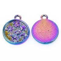 Zinc Alloy Pendants Round plated mixed colors Sold By PC