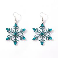Rhinestone Earring Zinc Alloy Snowflake Unisex & with rhinestone mixed colors Sold By Pair