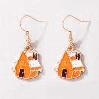 Zinc Alloy Drop Earrings for woman & enamel mixed colors Sold By Pair