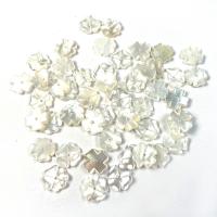 Natural White Shell Kralen, Bloem, DIY, wit, 10mm, Verkocht door PC