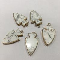 Pendants Gemstone Jewelry, Sinc Alloy, le Magnesite, dathanna measctha, 25x40mm, Díolta De réir PC