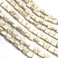 Howlite Beads,  Square, DIY, white, 10mm, Sold Per 38 cm Strand