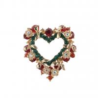 Christmas Brooches Zinc Alloy fashion jewelry & for woman & enamel & with rhinestone Sold By Pair