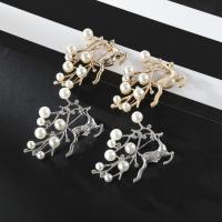 Tibetan Style Brooches, with Plastic Pearl, Christmas Reindeer, fashion jewelry & different styles for choice & for woman & with rhinestone, more colors for choice, 58x42mm, Sold By Pair