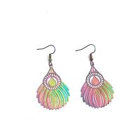 Zinc Alloy Drop Earrings plated fashion jewelry & for woman multi-colored Sold By Pair