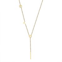 Titanstahl Halskette, plattiert, Modeschmuck & für Frau, goldfarben, Länge:45 cm, verkauft von PC